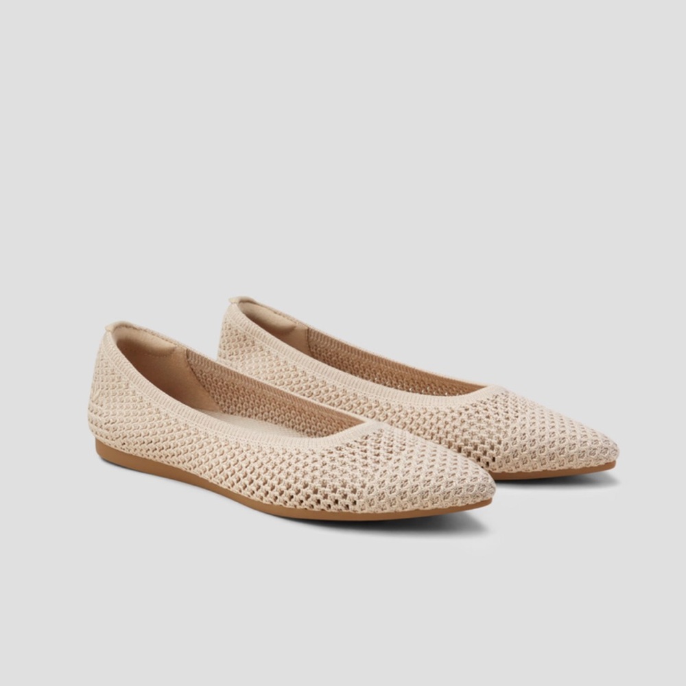 VIVAIA ARIA 5 almond mesh flats Sz 7